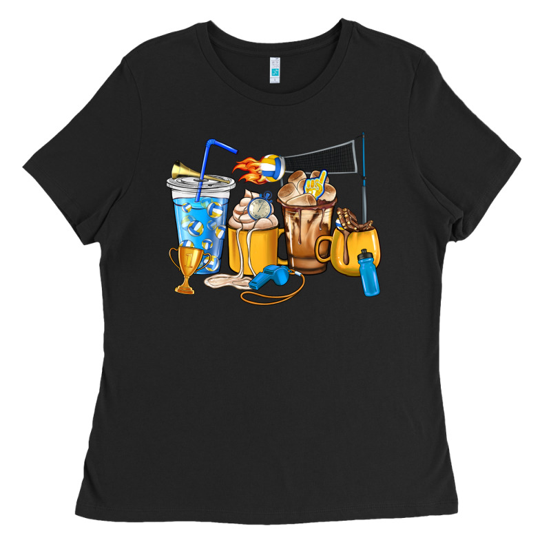 Volleyball Coffee Cups Ladies Tee by HowdyJamesFarm | Teevron