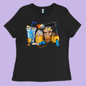 Volleyball Coffee Cups Ladies Tee Designed By Howdyjamesfarm
