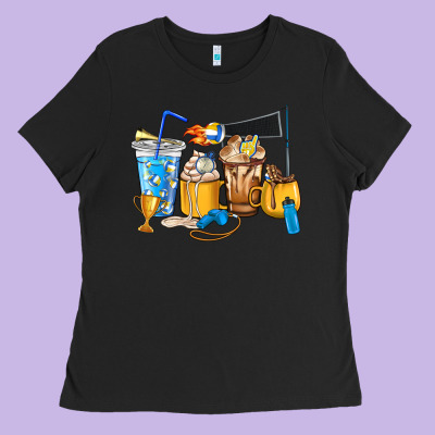 Volleyball Coffee Cups Ladies Tee Designed By Howdyjamesfarm
