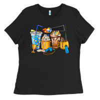 Black Volleyball coffee cups Ladies Tee - HowdyJamesFarm