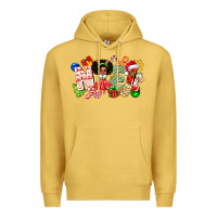 Antique Gold Noel Afro Girl Baby Premium Hoodie - CowhideDigitalArt
