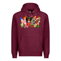 Burgundy Noel Afro Girl Baby Premium Hoodie - CowhideDigitalArt