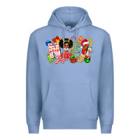 Colony Blue Noel Afro Girl Baby Premium Hoodie - CowhideDigitalArt