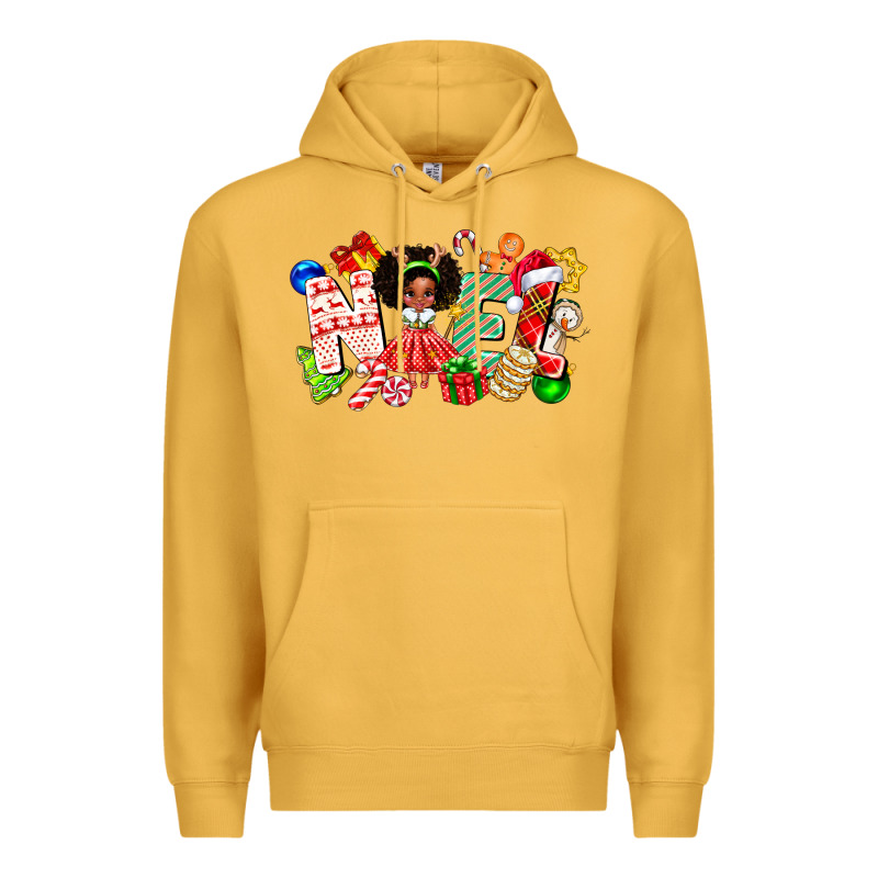 Noel Afro Girl Baby Premium Hoodie by CowhideDigitalArt | Teevron