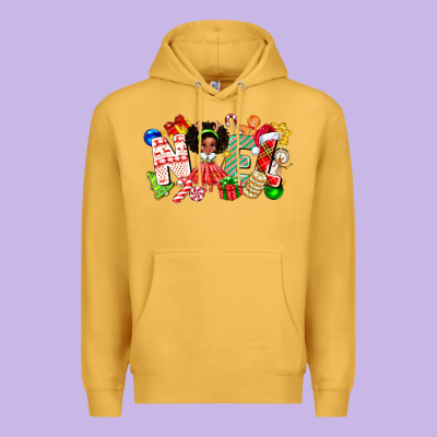 Noel Afro Girl Baby Premium Hoodie Designed By Cowhidedigitalart