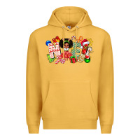 Mustard Noel Afro Girl Baby Premium Hoodie - CowhideDigitalArt