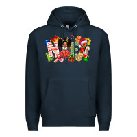 Navy Noel Afro Girl Baby Premium Hoodie - CowhideDigitalArt