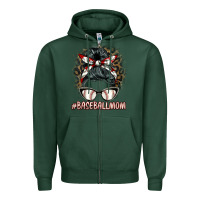 Sports Green baseballmom messy bun Zipper Hoodie - BarkalooDesign
