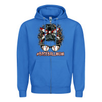 True Royal baseballmom messy bun Zipper Hoodie - BarkalooDesign