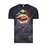 Cloud Black Baseball lips Vintage Tee - HowdyJamesFarm