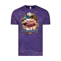 Cloud Purple Baseball lips Vintage Tee - HowdyJamesFarm