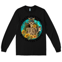 Black I Hate Everyone But Coffee Helps Long Sleeve Tee - FaDigitalArtStudio