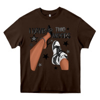 Chocolate Brown I Have Two Moods Black Sneakers Afro Girl Heavy Core Tee - texasbilliewilder