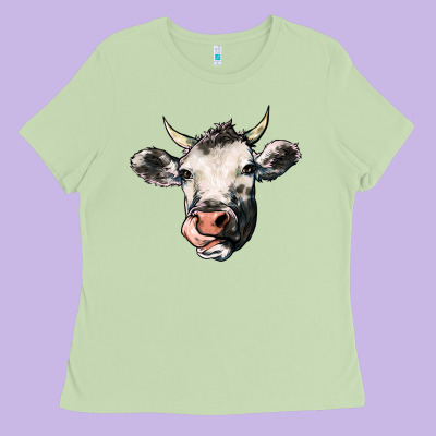Cow Ladies Tee Designed By Howdyjamesfarm