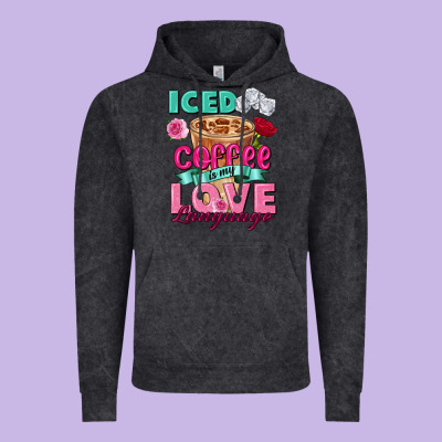 Iced Coffee Is My Love Language Valentine's Day Vintage Hoodie Designed By Fadigitalartstudio