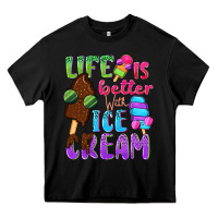 Black Life is better with ice cream Heavy Core Tee - NancyCooperArtShop