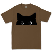 Cacao Peeking Cat Premium Tee - maiPhamDesign