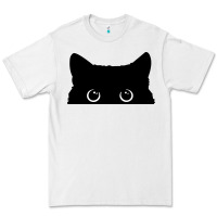 White Peeking Cat Premium Tee - maiPhamDesign