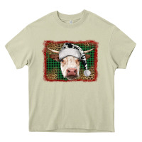 Mossy Merry Christmas Hereford Cow With Background Heavy Core Tee - RanaPortraitStore