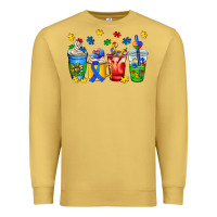 Antique Gold autism coffee cup Premium Sweatshirt - AdoDesignShop