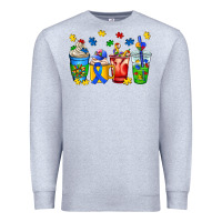 Heather Grey autism coffee cup Premium Sweatshirt - AdoDesignShop