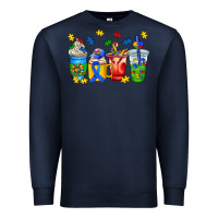 Navy autism coffee cup Premium Sweatshirt - AdoDesignShop