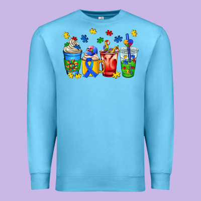 Autism Coffee Cup Premium Sweatshirt Designed By Adodesignshop