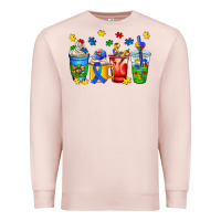 Pale Pink autism coffee cup Premium Sweatshirt - AdoDesignShop