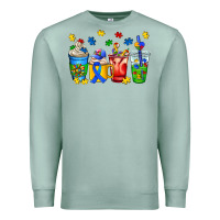 Seafoam autism coffee cup Premium Sweatshirt - AdoDesignShop