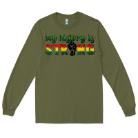 Army Green My history is strong Long Sleeve Tee - FaDigitalArtStudio