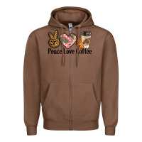 Chestnut peace love coffee Zipper Hoodie - BarkalooDesign