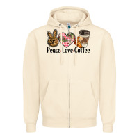 Sandshell peace love coffee Zipper Hoodie - BarkalooDesign