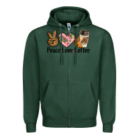 Sports Green peace love coffee Zipper Hoodie - BarkalooDesign