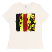 Bone Softball brushstroke Ladies Tee - HowdyJamesFarm