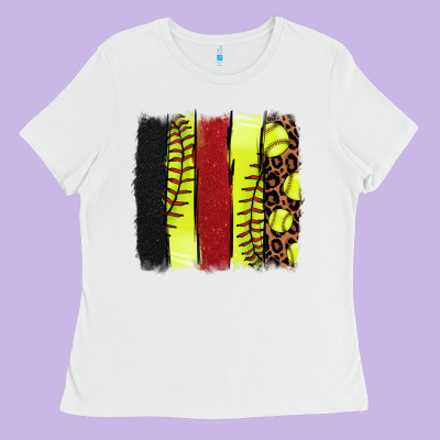 Softball Brushstroke Ladies Tee Designed By Howdyjamesfarm