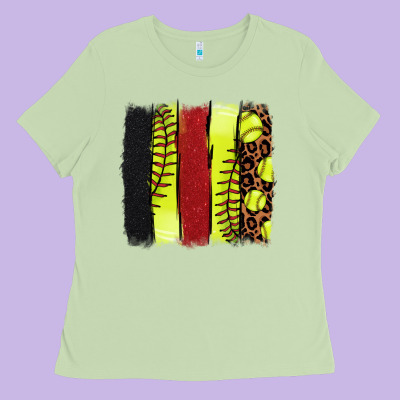 Softball Brushstroke Ladies Tee Designed By Howdyjamesfarm