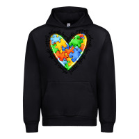 Black autism heart Urban Hoodie - JahusDesignShop