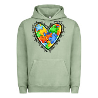 Pigment Oil Green autism heart Urban Hoodie - JahusDesignShop