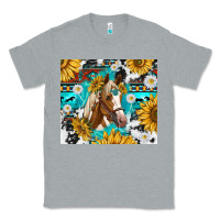 Heather Grey cowhide aztec horse Classic Tee - TumblerDesignByShophia