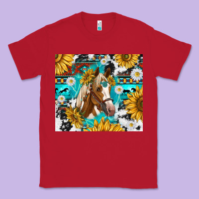 Cowhide Aztec Horse Classic Tee Designed By Tumblerdesignbyshophia