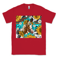 Red cowhide aztec horse Classic Tee - TumblerDesignByShophia