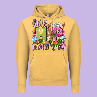 Easter Day One Hip Lunch Lady Vintage Hoodie Designed By Oliviacreatesart