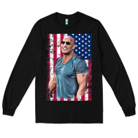 Black Dwayne The Rock Johnson Men Gift Long Sleeve Tee - maiPhamDesign