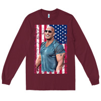 Burgundy Dwayne The Rock Johnson Men Gift Long Sleeve Tee - maiPhamDesign