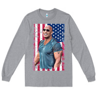 Heather Grey Dwayne The Rock Johnson Men Gift Long Sleeve Tee - maiPhamDesign