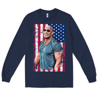 Navy Dwayne The Rock Johnson Men Gift Long Sleeve Tee - maiPhamDesign