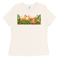 Bone flamingos with sunset Ladies Tee - TumblerDesignByShophia