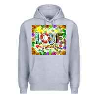 Heather Grey Love Summer Premium Hoodie - CowhideDigitalArt
