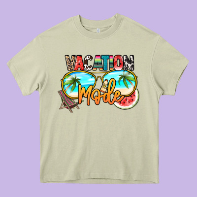 Vacation Mode Heavy Core Tee Designed By Nancycooperartshop