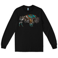 Black cowhide bison Long Sleeve Tee - RanaPortraitStore